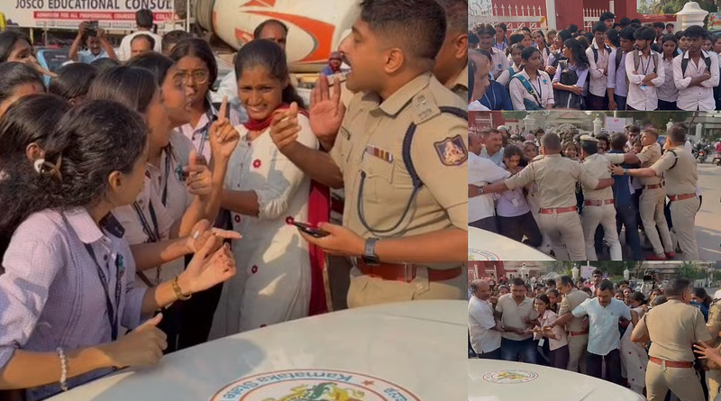 ಮಂಗಳೂರಿನಲ್ಲಿ ಸೈಂಟ್ ಆಗ್ನೆಸ್ ಕಾಲೇಜು ವಿರುದ್ದ ವಿದ್ಯಾರ್ಥಿಗಳ ಪ್ರತಿಭಟನೆ!